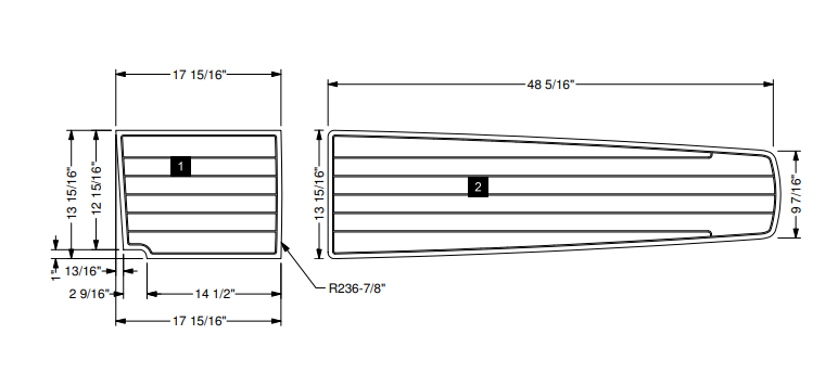 NON-SKID MOCHA 200 CLOSED BOW 2PC