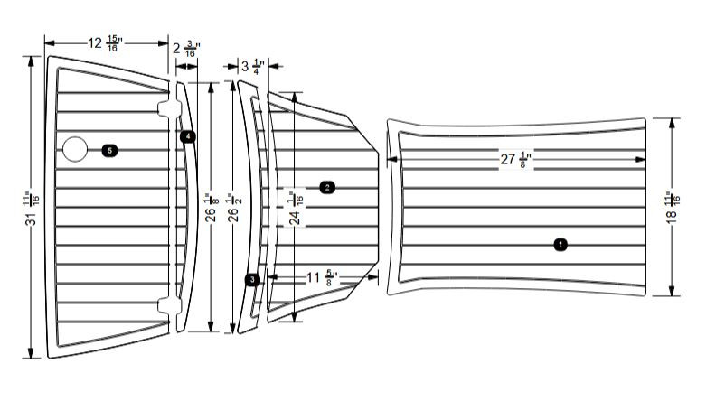 NON-SKID, ENGINE HATCH CENTER KIT, P-SERIES 2020-2023