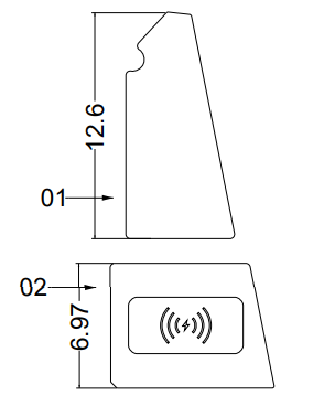 NON-SKID, GLOVE BOX TUB W/CHARGER BLACK GS-SERIES