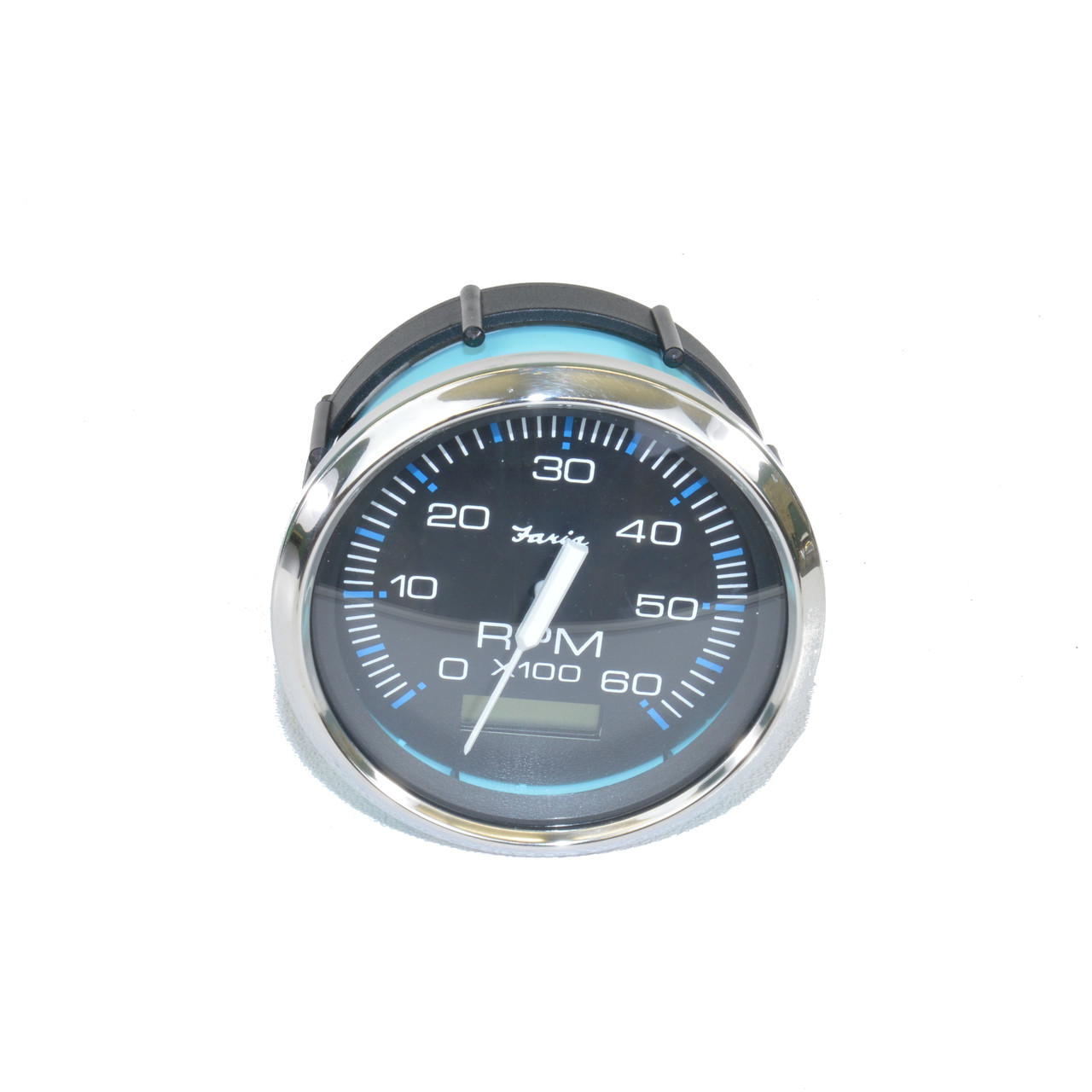 Tachometer, BLACK with Stainless Bezel,  Faria replacement