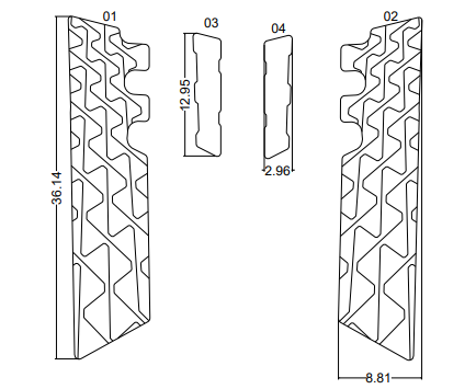 NON-SKID, AFT POCKETS BLACK GS22/GS24