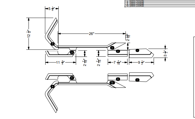 NON-SKID, MAX LOUNGE ARM REST P-SERIES 2024+