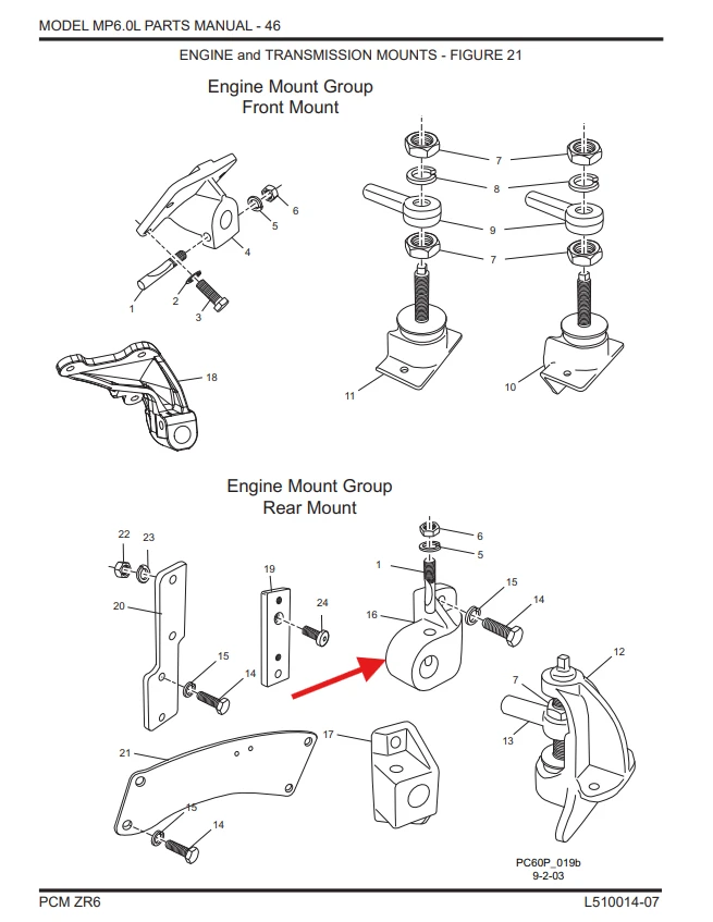 TRANS MOUNT, SPACE SAVER DD, REAR ATTACHG BLOCK