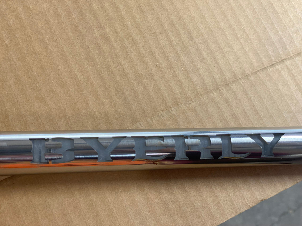 GRAB RAIL 24 sts bow with studs. laser cut w/ Byerly Logo lit with RED LED