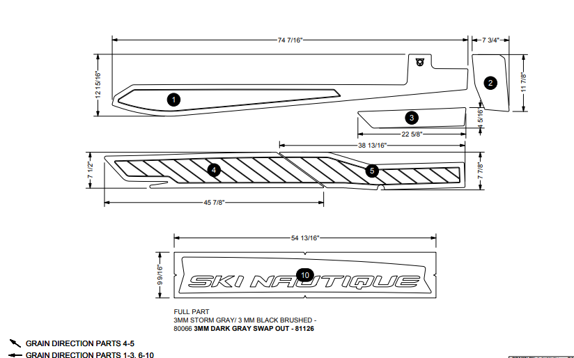 2019-2025 SKI NAUTIQUE STARBOARD SKI LOCKER KIT SEADEK