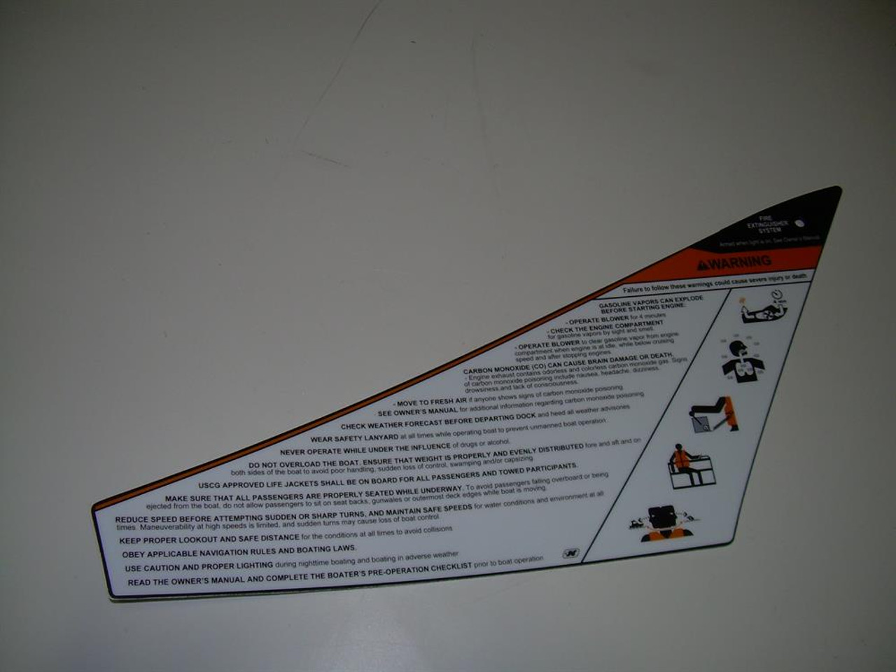 DECAL HELM WARNING LABEL 210/230 W/ HOLE FOR LIGHT