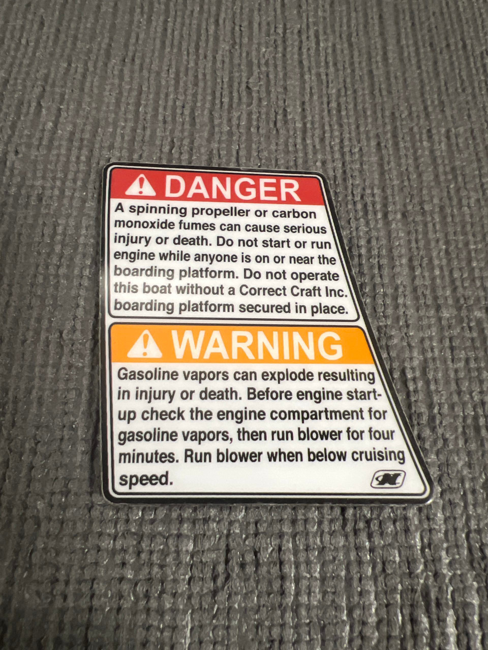 DECAL DANGER/ WARNING LABEL 3.17 X 2.60 - Nautiqueparts.com