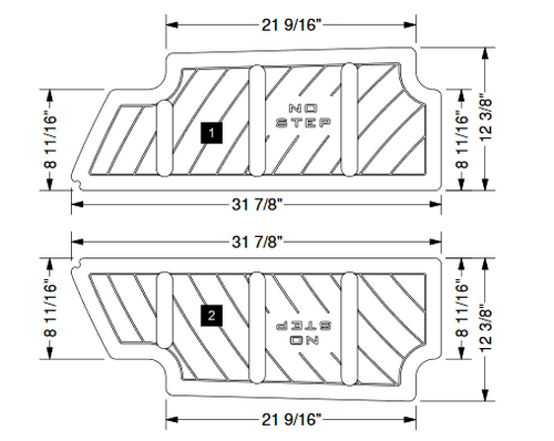 2016-2021 230 MOCHA STORAGE TRAY KIT (SURF BALLAST) SEADEK