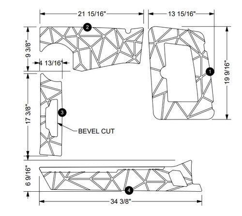 2019-2025 NON-SKID HELM AND GLOVE BOX KIT MOCHA