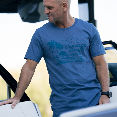 NAUTIQUE CLASSIC CC SS TEE- SLATE BLUE