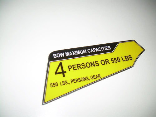 DECAL BOW MAX CAPACITY 4 PERSON GS24   2019-2022