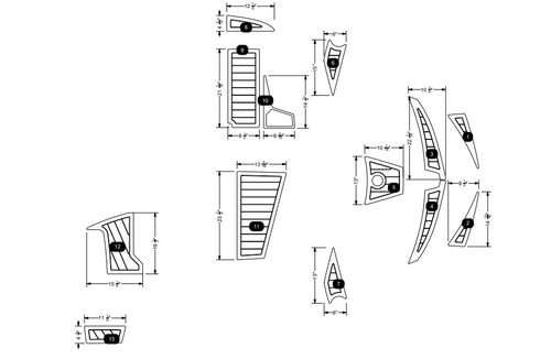 NON-SKID DECK KIT G21 MOCHA/BLACK