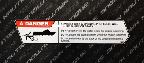 DECAL"INSIDE" SPINNING PROPELLER WARNING