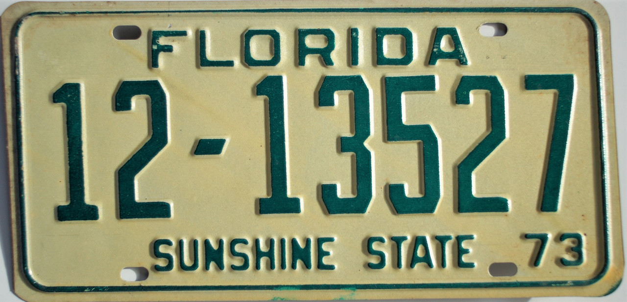 1973 Florida License Plate Classic License Plates