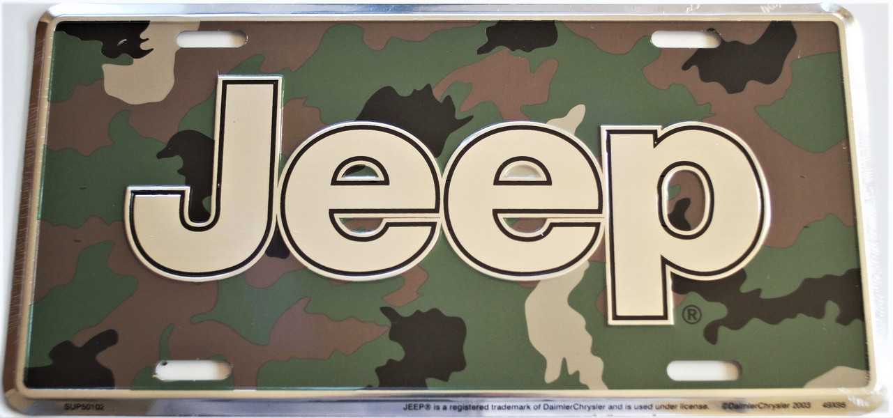 Jeep Novelty Plate Military Cammo Style Classic License Plates