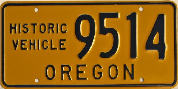 Oregon Historical Vehicle License Plate Classic License Plates