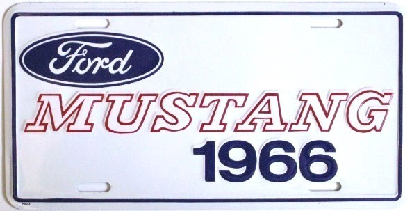 1966 Ford Mustang License Plate Classic License Plates