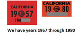 Vintage California License Plate Stickers