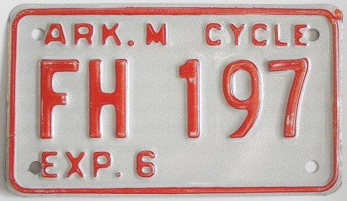 Old Arkansas Motorcycle License Plate Classic License Plates