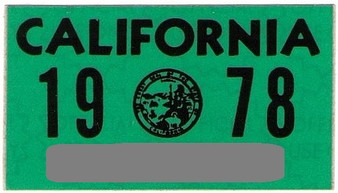 1978 California dmv decal