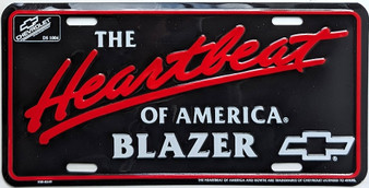 chevrolet blazer heartbeat of america novelty license plate