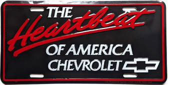 The heartbeat of america chevrolet novelty plate