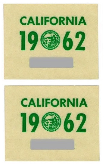 1962 California stickers
