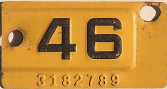 1946 california license plate tab
