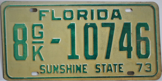 1973 Florida commercial license plate