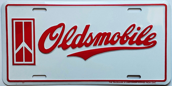 oldsmobile plate with rocket