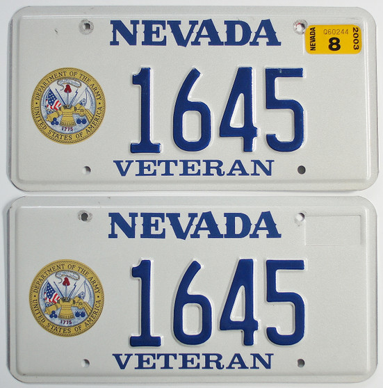 nevada army veteran license plates