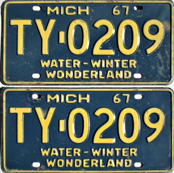 1967 michigan license plates for sale