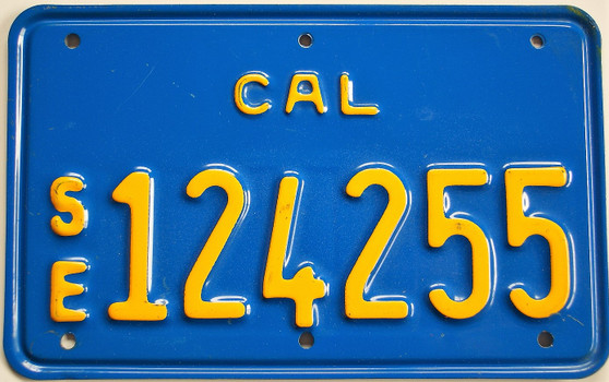 California special equipment license plate