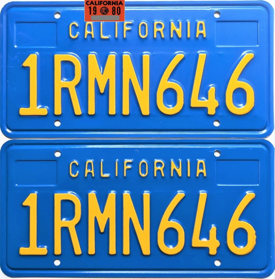Old Blue California license plates