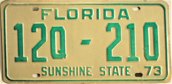 Vintage 1973 Florida Tag