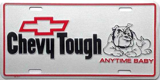 chevy tough, anytime baby license plate