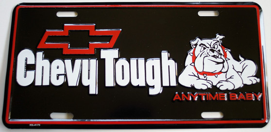 chevy tough, anytime baby license plate