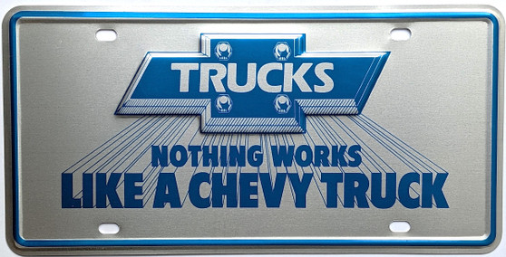 Chevrolet trucks license plate, vintage