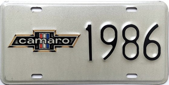 1986 Chevrolet Camaro license plate