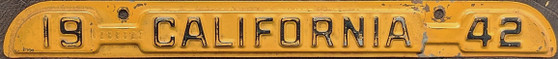 1942 California license plate tab