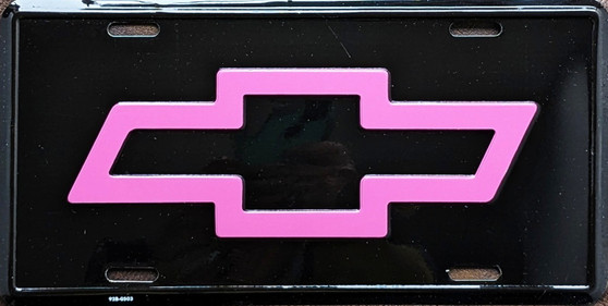 Chevy bow tie novelty plate, pink bow tie