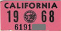 1968 California sticker