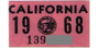 1968 California decal