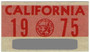 1975 California registration decal NOS