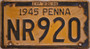 1945 Penna license plate