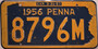 1956 penna license plate for sale