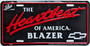 chevrolet blazer heartbeat of america novelty license plate