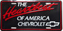 The heartbeat of america chevrolet novelty plate