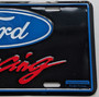 Black Ford Racing Novelty Plate, Blue Border