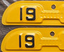 1942 California License Plate Tabs, Matching Pair